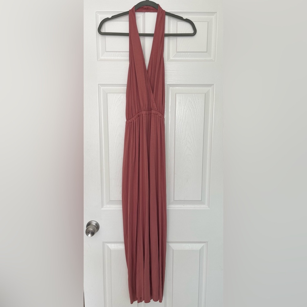 Rachel Pally Mauve Low Cut Halter Neck Pants Jumpsuit